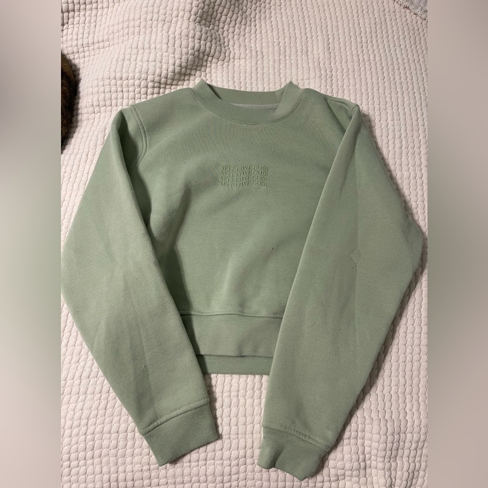 “self love club” embroidered sweatshirt